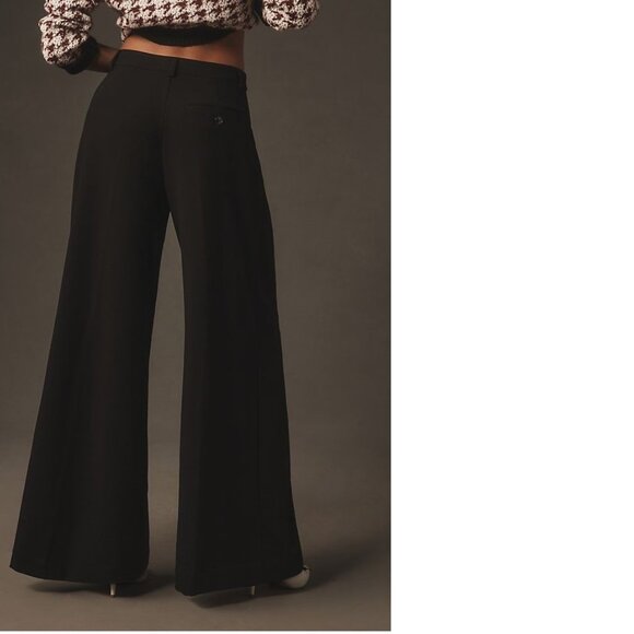 anthropologie The Avery Pleated Wide-Leg Trousers by Maeve size 4 black new nwt - Picture 5 of 9